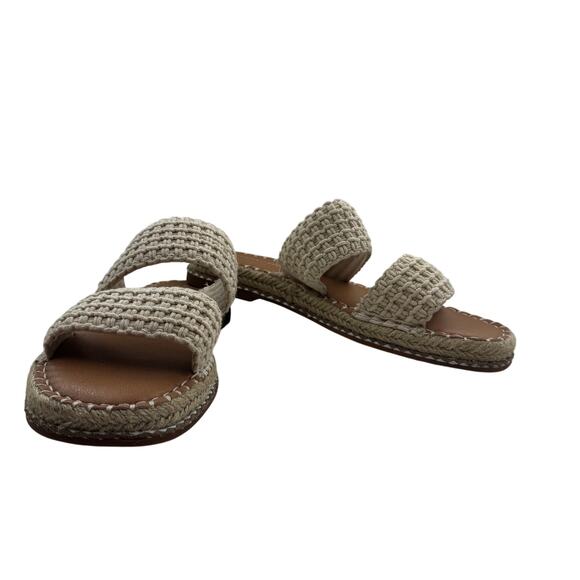 American Eagle Outfitters Boho Natural Woven Double Strap Sandals Women's Size 6 - Picture 1 of 8